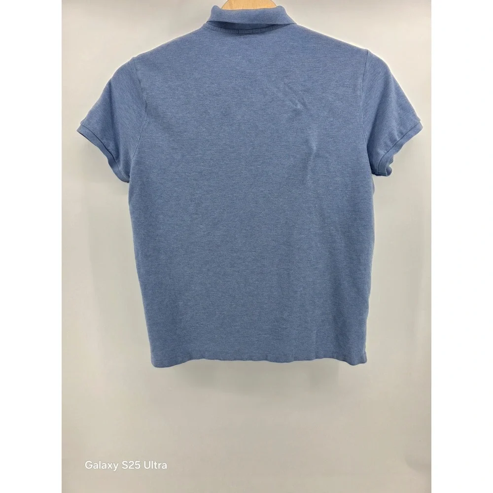 Polo Ralph Lauren Mens XXL Custom Slim Fit Blue Mesh Short‎ Sleeve Polo Shirt